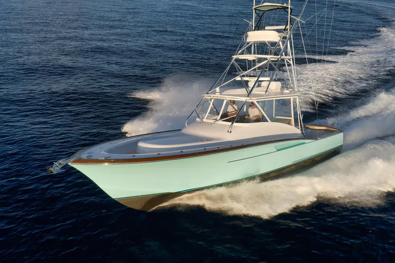 Karma Yacht Photos Pics 2019 Winter Custom Yachts 46 Walkaround cruising on open water.