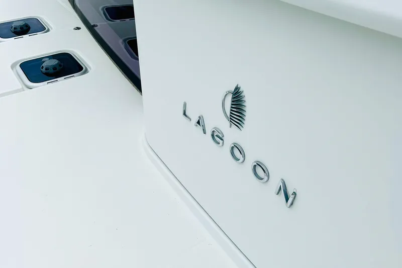 Habzie Yacht Photos Pics Lagoon 450 F Owner's Edition 2019 yacht logo on white surface.