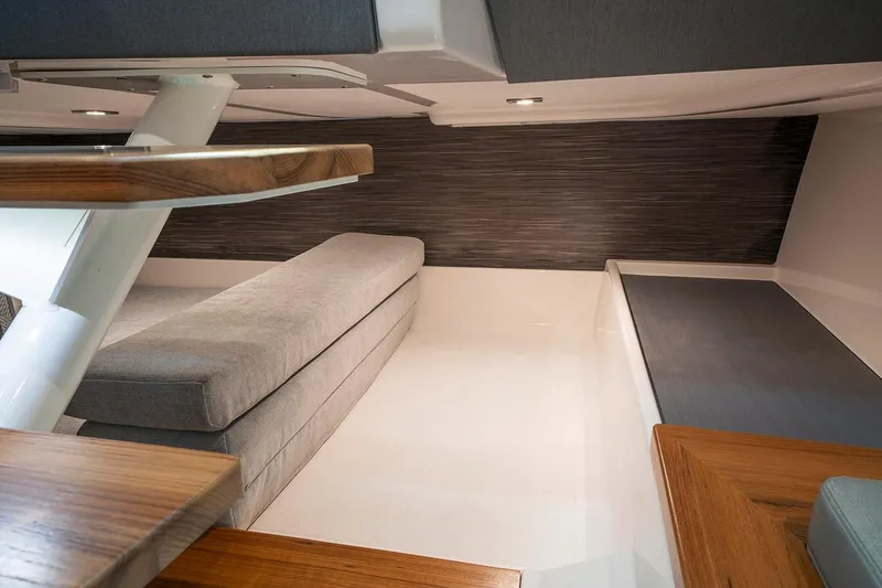 Princess Gia Yacht Photos Pics Manufacturer Provided Image: Interior cabin of 2021 Tiara Sport 43 LS luxury yacht with modern furnishings.