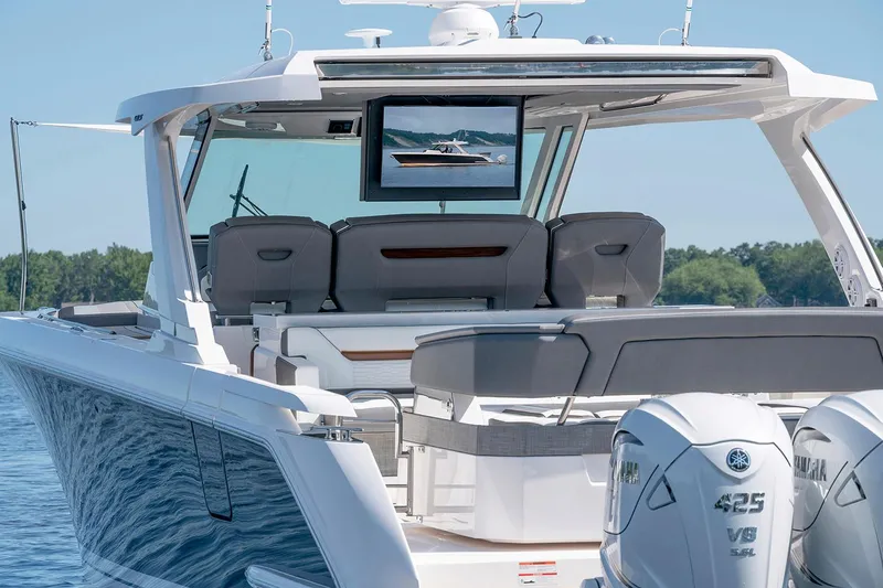 Carry On Yacht Photos Pics Manufacturer Provided Image: 2021 Tiara Sport 43 LS luxury boat with twin Yamaha 425 V8 engines.