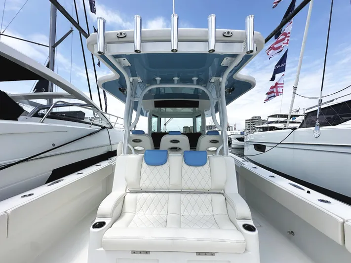 Triple J Yacht Photos Pics 2018 HCB 39 Speciale boat interior with luxurious seating and modern design.