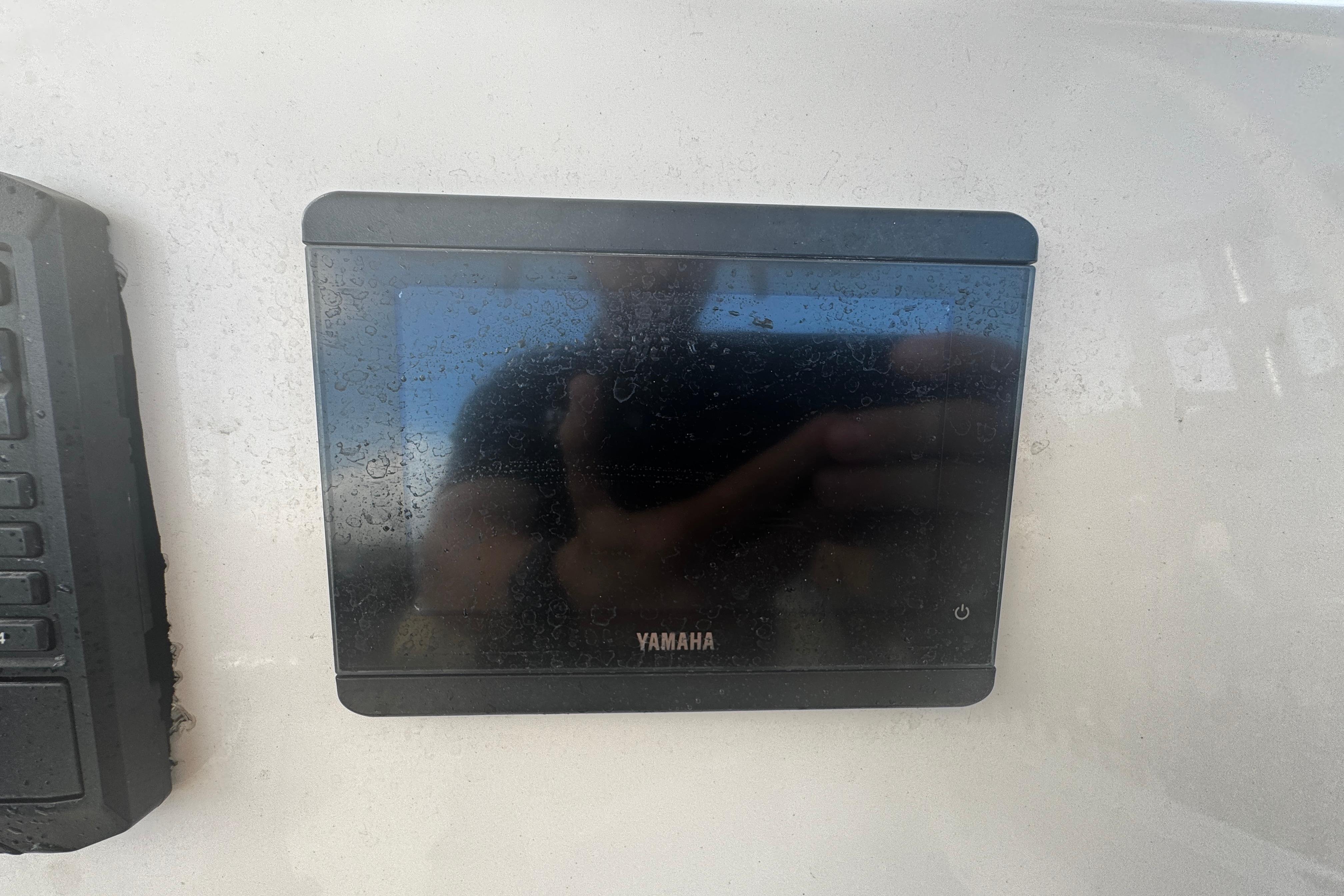 Yamaha display on 2021 Cobia 220 Center Console boat dashboard.