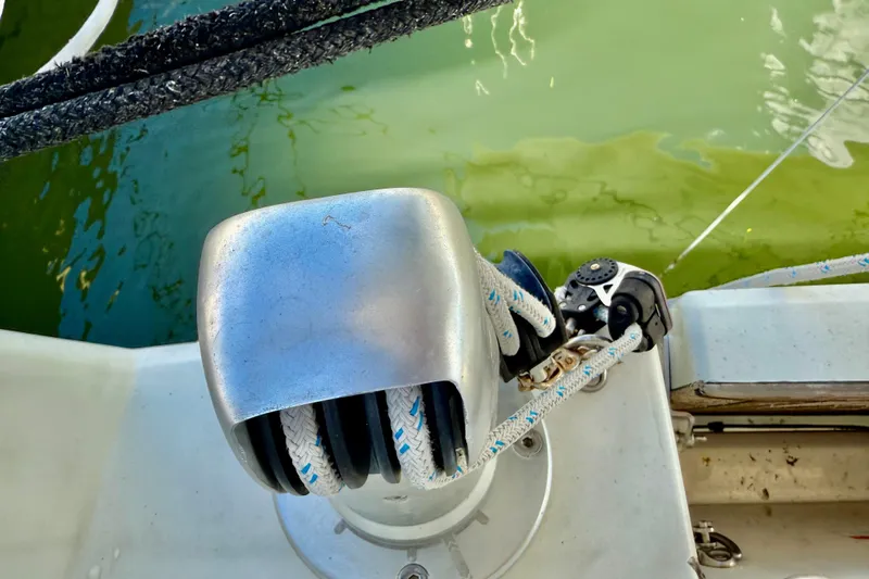  Yacht Photos Pics Winch and ropes on 2020 Beneteau Oceanis 51.1 sailboat deck.