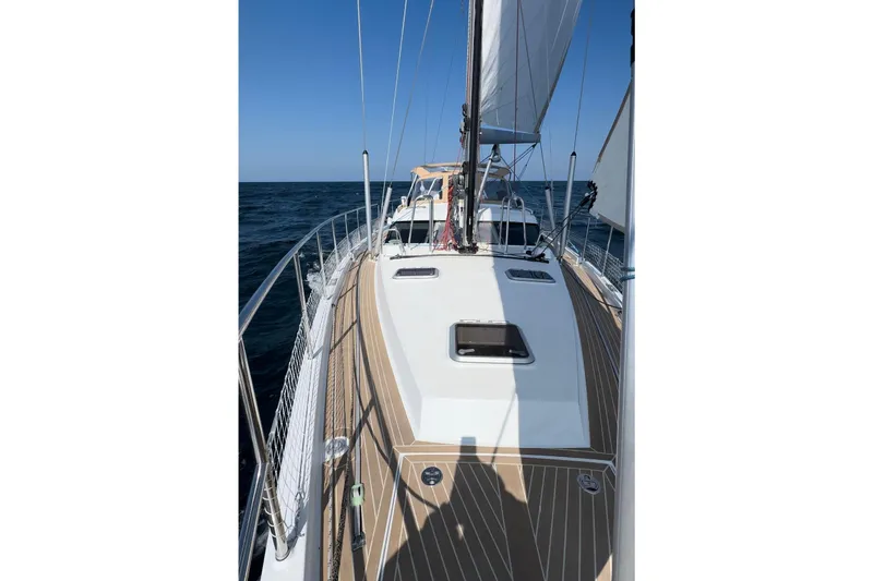  Yacht Photos Pics 2023 Garcia SLOOP ALUMINIUM 51 sailing on open sea, showcasing sleek deck design.