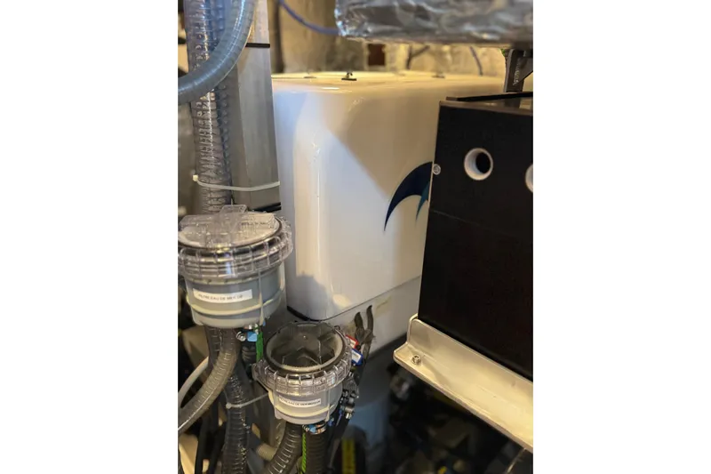  Yacht Photos Pics Engine room of 2023 Garcia SLOOP ALUMINIUM 51 yacht, showcasing mechanical components.