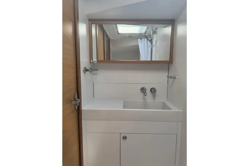  Yacht Photos Pics Modern bathroom interior of 2023 Garcia SLOOP ALUMINIUM 51 yacht.