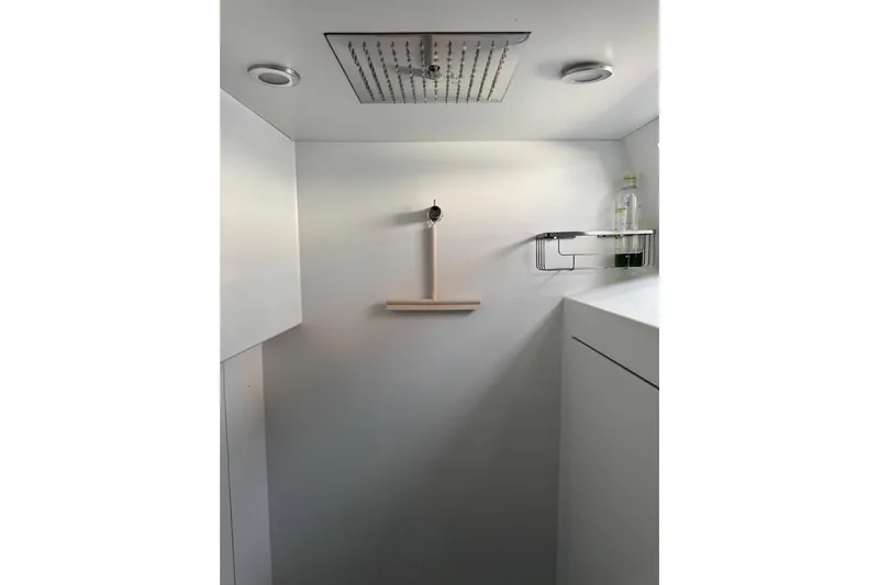  Yacht Photos Pics Modern shower area in 2023 Garcia SLOOP ALUMINIUM 51 yacht.