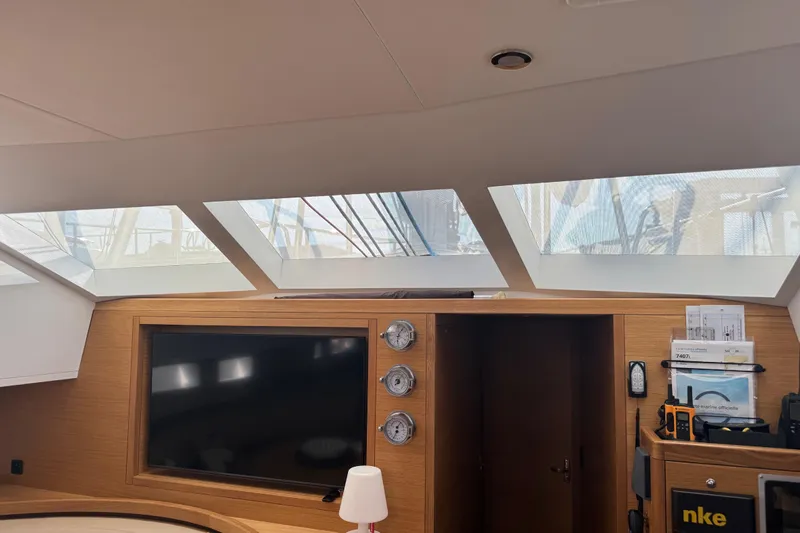 Yacht Photos Pics Interior of 2023 Garcia SLOOP ALUMINIUM 51 yacht with modern design and large windows.