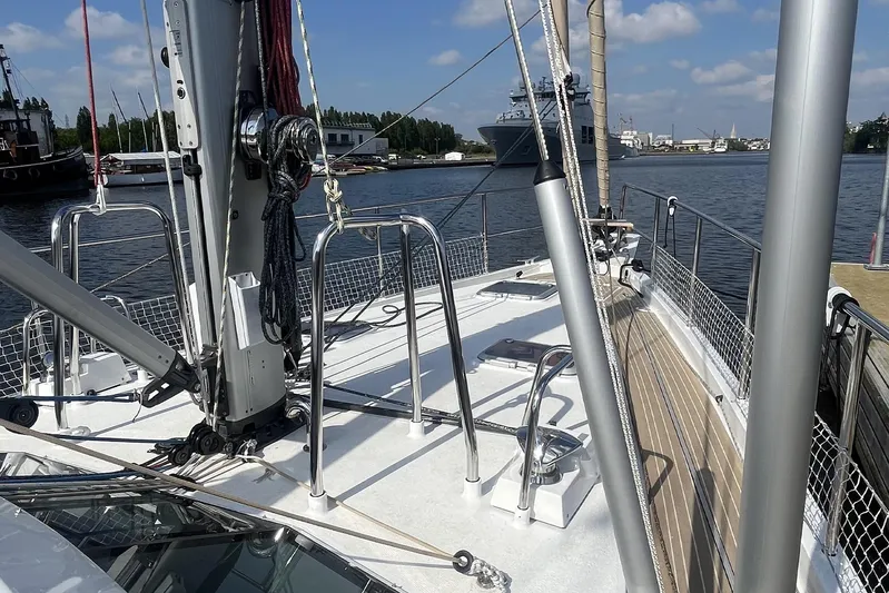  Yacht Photos Pics Garcia SLOOP ALUMINIUM 51 yacht deck, 2023 model, docked by the water.