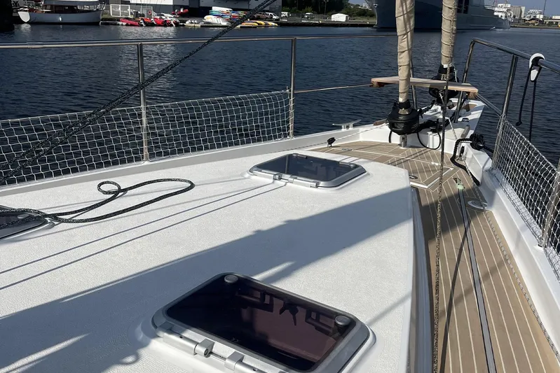  Yacht Photos Pics 2023 Garcia SLOOP ALUMINIUM 51 yacht deck with sleek design and modern fittings.