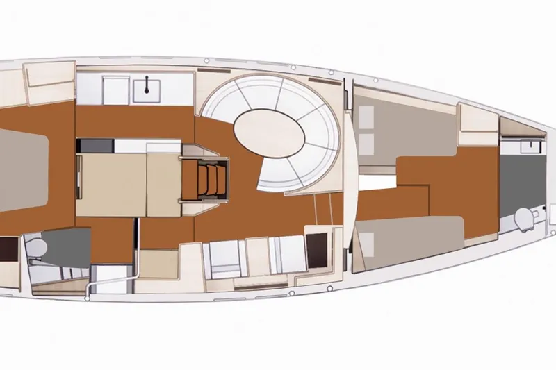  Yacht Photos Pics Floor plan of 2023 Garcia SLOOP ALUMINIUM 51 yacht, showcasing interior layout.
