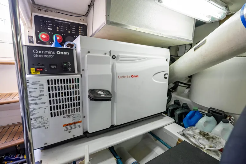 Persistence Yacht Photos Pics Cummins Onan generator in 2008 Grand Banks 47 Eastbay FB engine room.