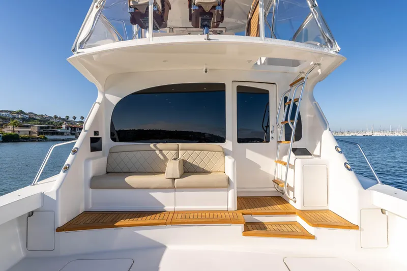 Chaser Yacht Photos Pics 2014 Viking 46 Convertible yacht with elegant seating and ocean view.