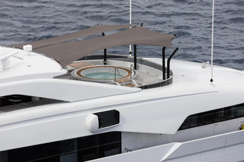 Laurentia Yacht Photos Pics Luxurious 2017 Heesen Fast Displacement Motor Yacht with jacuzzi and sunshade on deck.