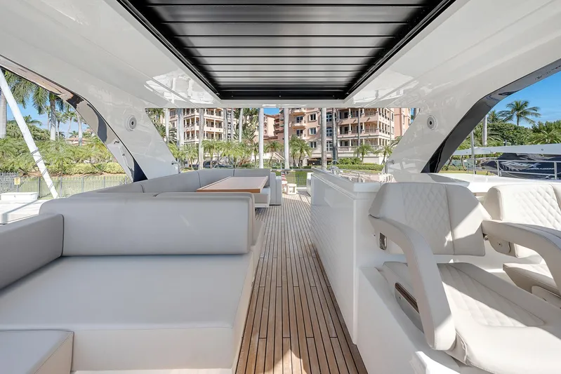 Ascendo Yacht Photos Pics Luxurious 2022 Astondoa 66 yacht interior with elegant seating and sleek design.