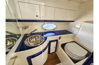 Luxurious boat bathroom with modern sink and toilet, Performance 1107, 2010 model.