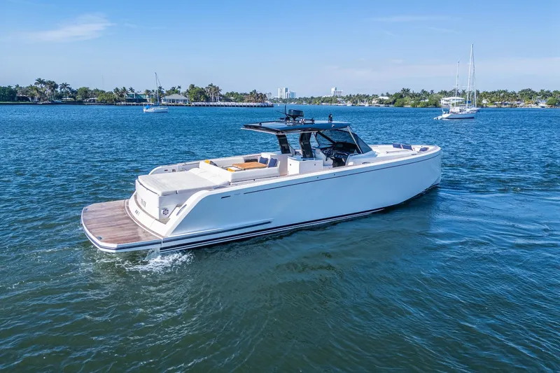  Yacht Photos Pics 2019 Pardo Yachts P50 cruising on a sunny day in calm waters.