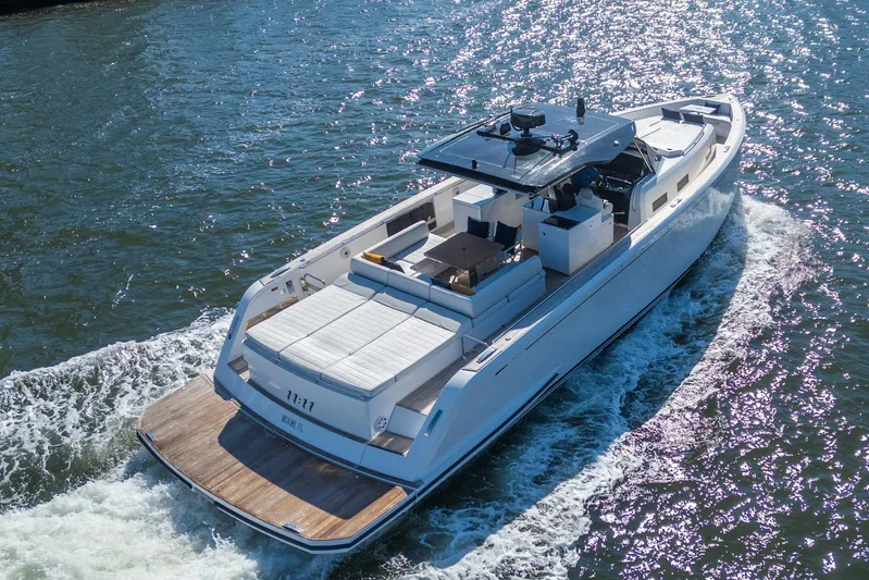  Yacht Photos Pics 2019 Pardo Yachts P50 cruising on water, showcasing sleek design and luxury features.