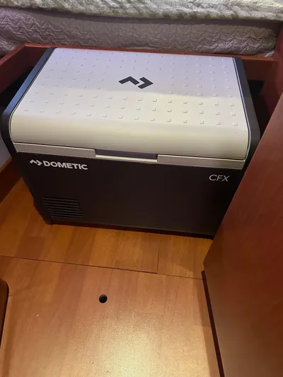  Yacht Photos Pics Dometic CFX cooler inside a 2014 Beneteau Oceanis 50 yacht cabin.