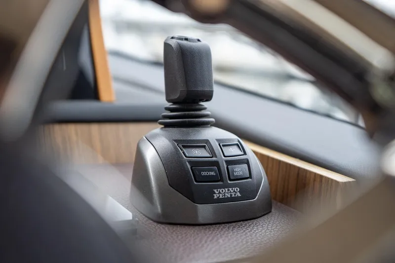  Yacht Photos Pics Joystick control in 2021 Sealine F430 yacht, featuring Volvo Penta system.