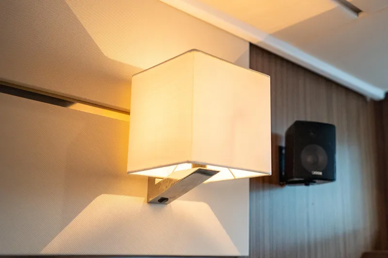  Yacht Photos Pics Wall-mounted light fixture in 2021 Sealine F430 yacht interior.