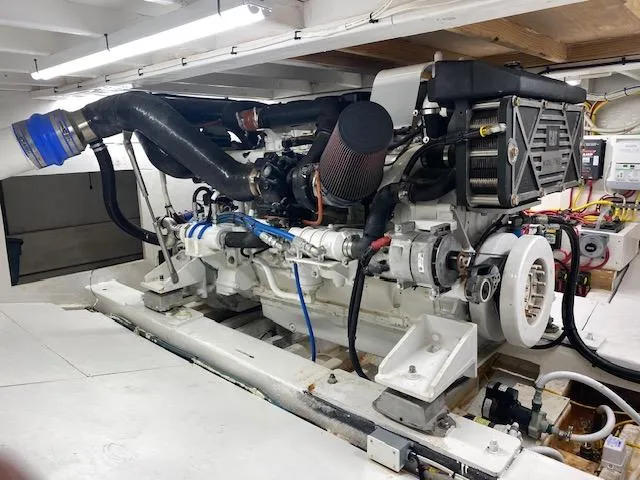 Waverunner Yacht Photos Pics 2022 Custom Carolina Sportfish engine room with advanced marine engine.