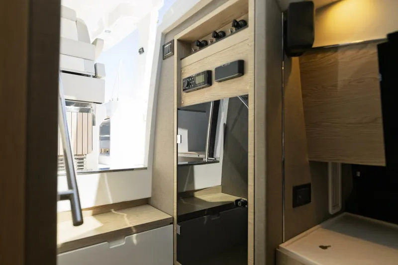 Loki Yacht Photos Pics Interior of 2018 Azimut Verve 40 yacht, featuring modern design and sleek finishes.