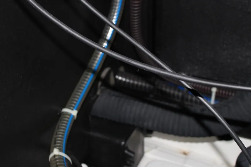 Spellbound Yacht Photos Pics CLEAN!!!! Wiring and components inside 2022 Beneteau Oceanis Yacht 54 engine compartment.