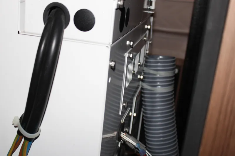 Spellbound Yacht Photos Pics Generator housing and vent. As seen from port-aft cabin.