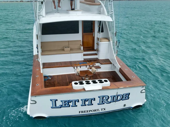 Let It Ride Yacht Photos Pics 2008 Sculley Custom Carolina boat "Let It Ride" on turquoise water, Freeport, TX.