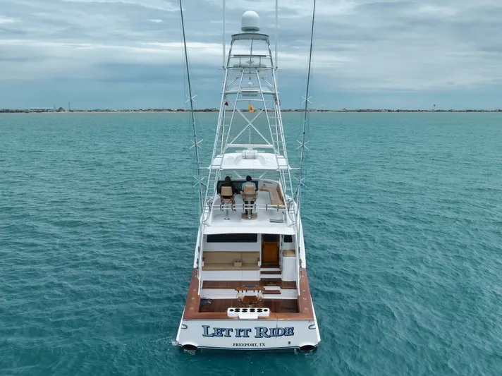 Let It Ride Yacht Photos Pics 2008 Sculley Custom Carolina yacht "Let It Ride" on open water, rear view.