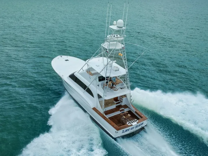 Let It Ride Yacht Photos Pics 2008 Sculley Custom Carolina yacht cruising on open water.