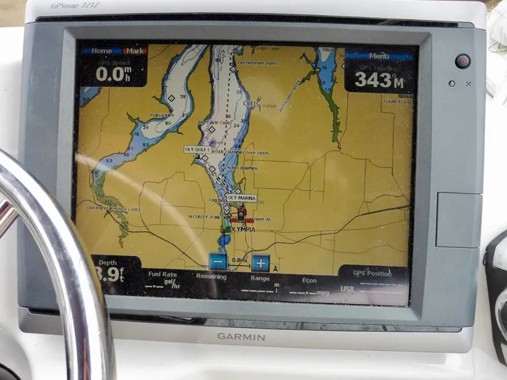  Yacht Photos Pics Garmin GPS navigation display on a 2015 Cutwater 30CB boat.