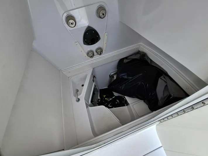  Yacht Photos Pics Interior storage compartment of 2022 Century 2900 Center Console boat.