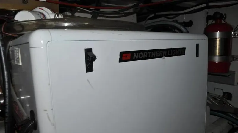 Raindance Yacht Photos Pics Northern Lights generator in 1998 Sabre 36 Fast Trawler engine room.