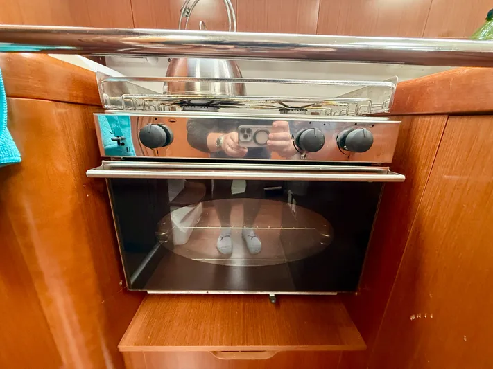  Yacht Photos Pics Stainless steel oven in 2012 Beneteau Oceanis 37 yacht kitchen.