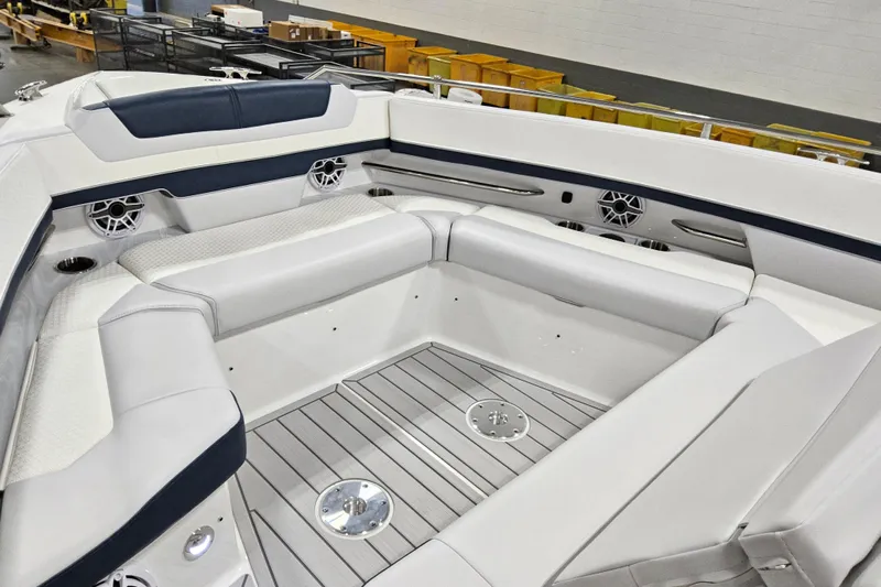  Yacht Photos Pics 2026 Formula 380 Super Sport Crossover OB boat interior with luxurious seating and modern design.
