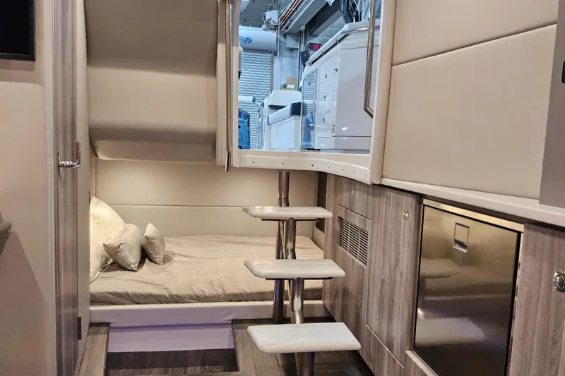  Yacht Photos Pics Interior of 2026 Formula 380 Super Sport Crossover OB, featuring cozy cabin and modern amenities.