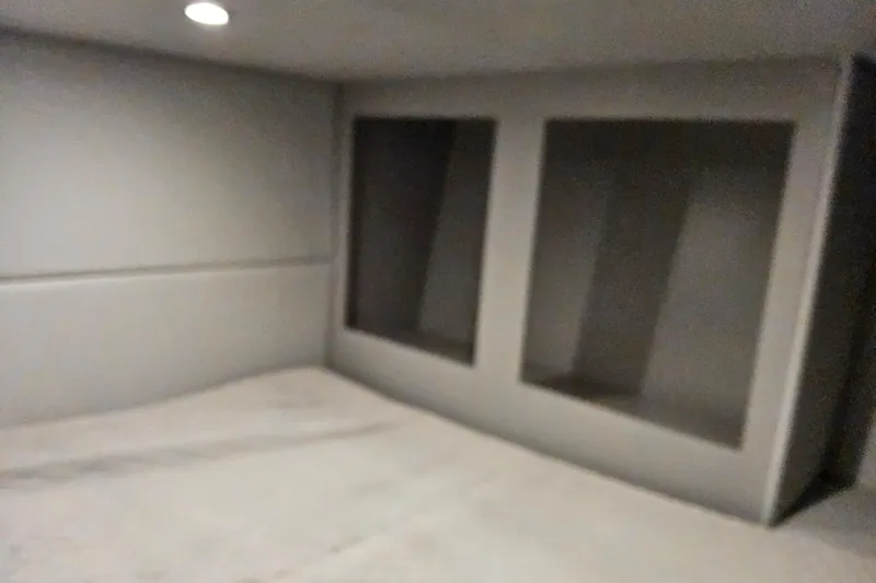  Yacht Photos Pics Interior cabin of 2026 Formula 380 Super Sport Crossover OB, featuring modern design and recessed lighting.