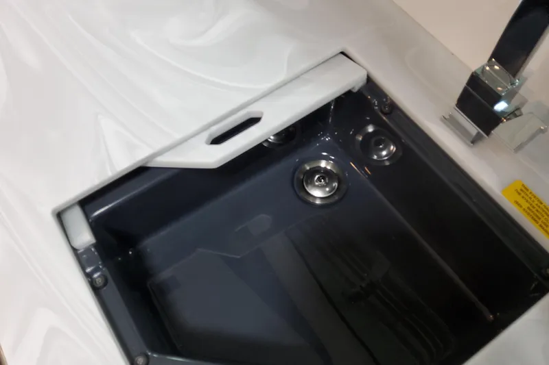  Yacht Photos Pics 2026 Formula 380 Super Sport Crossover OB sink with modern faucet design.