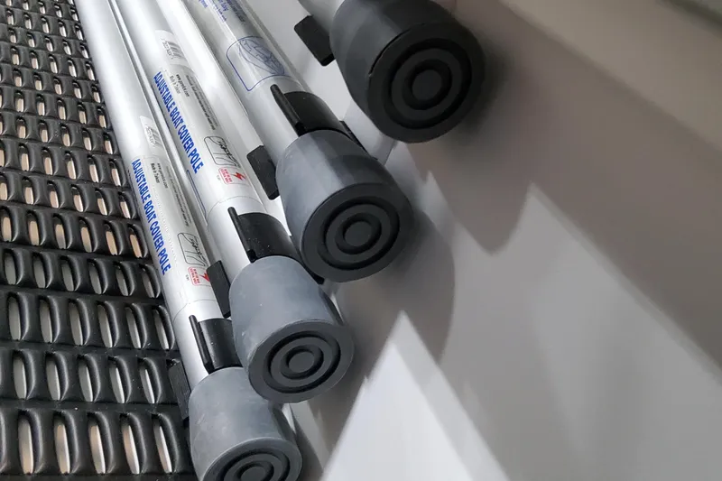  Yacht Photos Pics Adjustable boat cover poles on a textured surface, Formula 380 Super Sport Crossover OB, 2026.