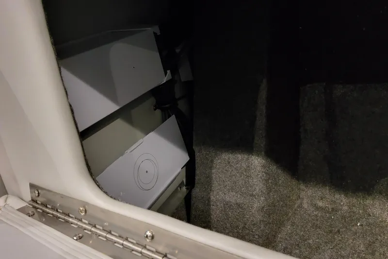  Yacht Photos Pics Interior view of 2026 Formula 380 Super Sport Crossover OB, showcasing storage compartment.