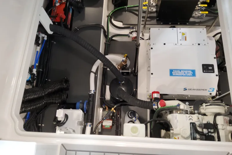  Yacht Photos Pics Engine compartment of 2026 Formula 380 Super Sport Crossover OB with Seakeeper 3 stabilizer.