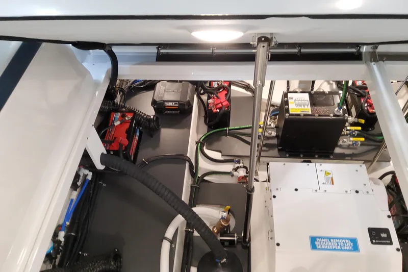  Yacht Photos Pics Engine compartment of 2026 Formula 380 Super Sport Crossover OB, showcasing advanced mechanical components.