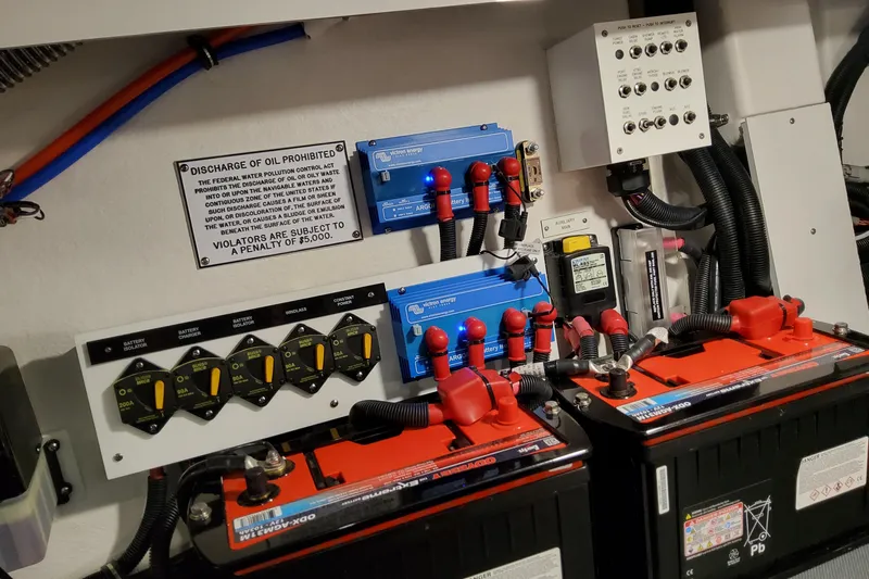  Yacht Photos Pics Electrical system of 2026 Formula 380 Super Sport Crossover OB with batteries and wiring.