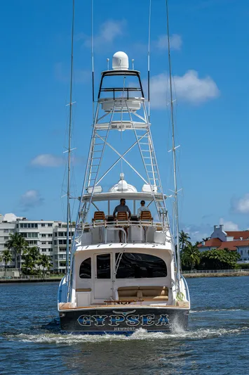 Gypsea Yacht Photos Pics 2015 Viking 66 Open yacht cruising on a sunny day.