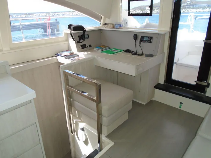  Yacht Photos Pics Interior of 2016 Leopard 51 Powercat with helm station.