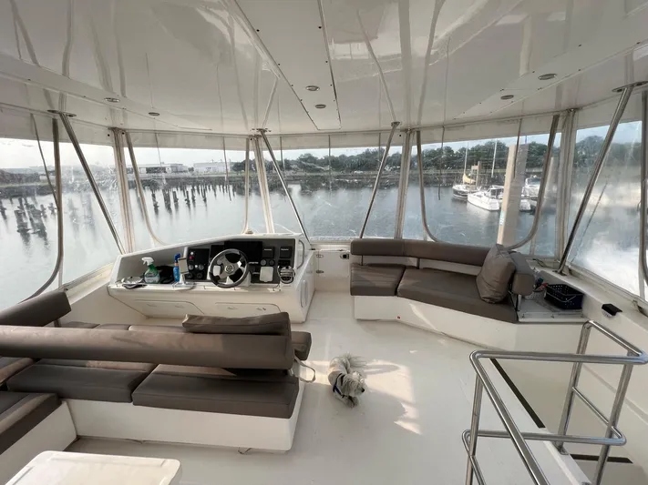  Yacht Photos Pics Interior of 2016 Leopard 51 Powercat with panoramic windows.