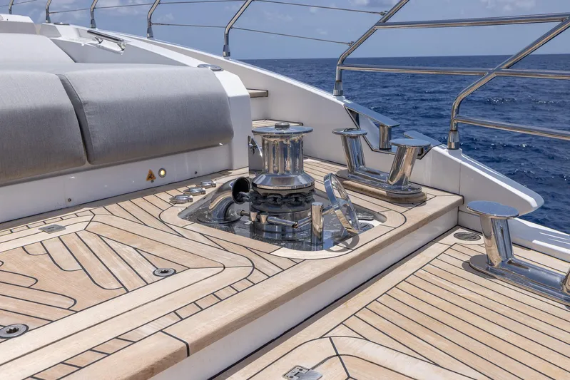 Captain Morgan II Yacht Photos Pics Luxury Azimut Grande 27 METRI yacht deck with sleek design and ocean view, 2021 model.