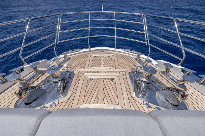 Captain Morgan II Yacht Photos Pics Luxurious deck of 2021 Azimut Grande 27 METRI yacht with ocean view.